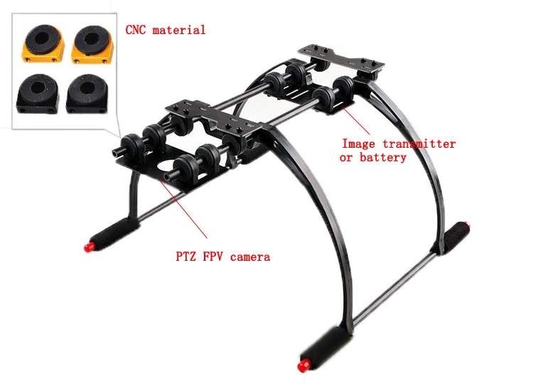 FPV DIY CNC Landing Skid For DJI F450 F550 RC Models