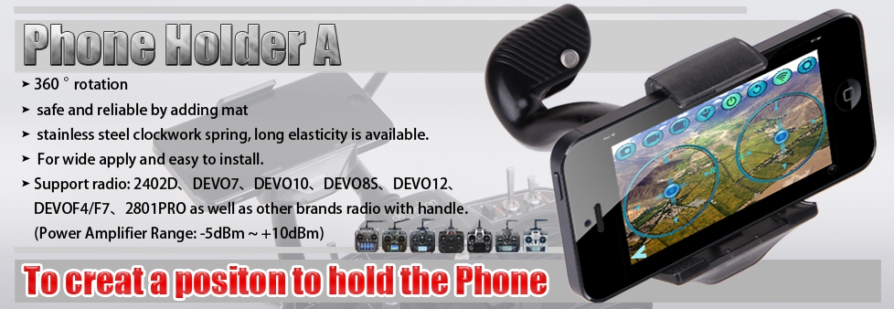 Walkera FPV Phone Holder A For DEVO 7 8S 10 12 F4 F7 Transmitter