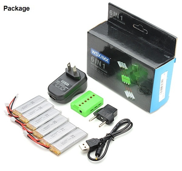 6 IN 1 Battery Package 3.7V 450mAh 25C Battery for WLtoys V977 V930