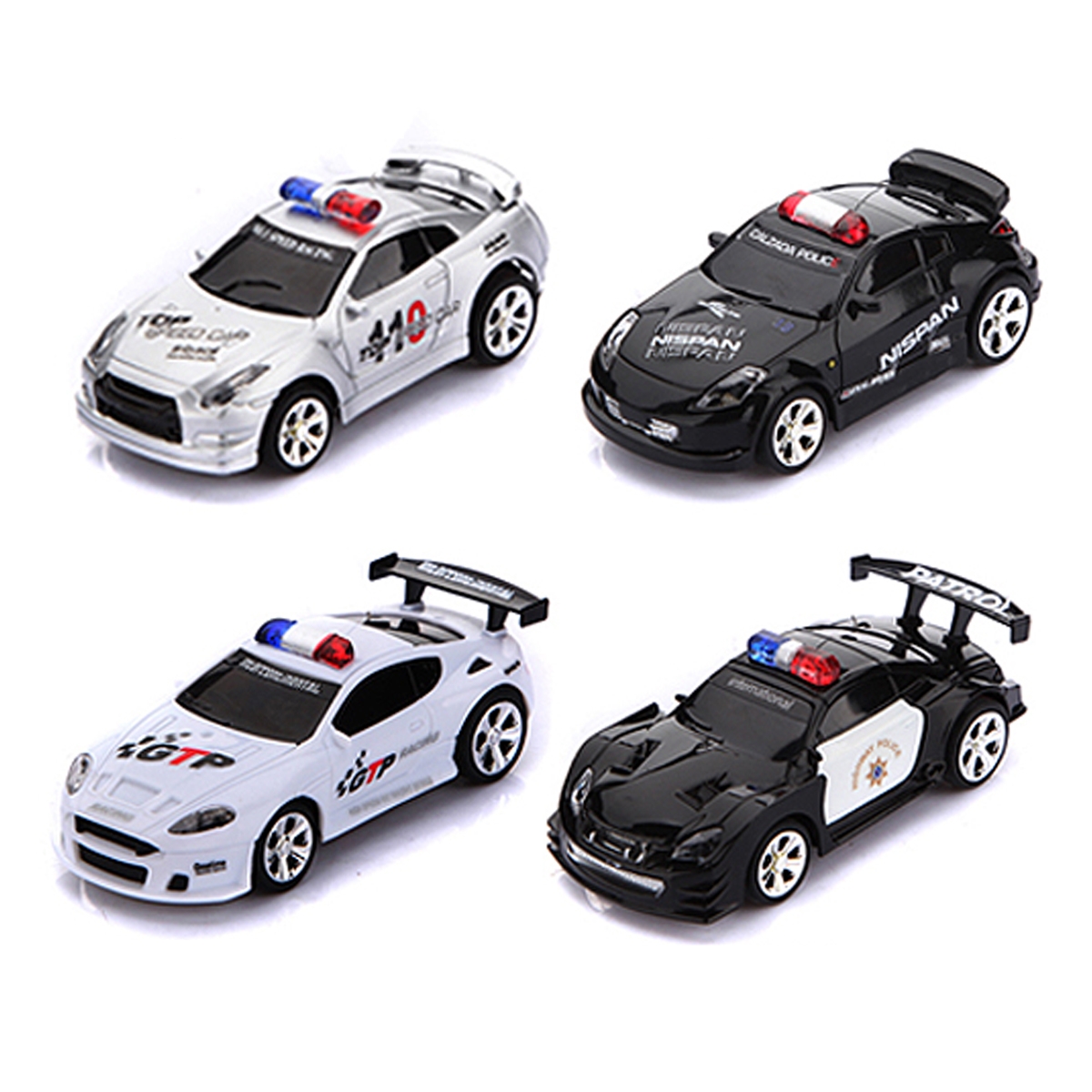 Mini RC Remote Radio Control Racing Police Car Siren LED Light Children Toy