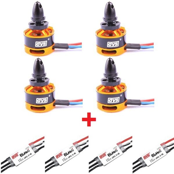 4X DYS BE1806 2300KV Brushless Motor with 4X DYS BL16A Mini 16A BLHeli ESC 