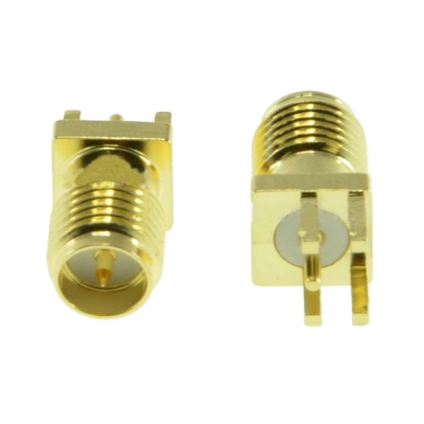 2pcs RP-SMA Female Adapter PCB Edge Mount Solder RF Connector