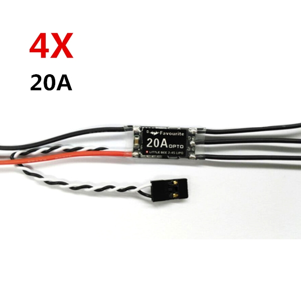 4X FVT LittleBee 20A ESC BLHeli OPTO 2-4S Supports OneShot125 For RC Multirotors  