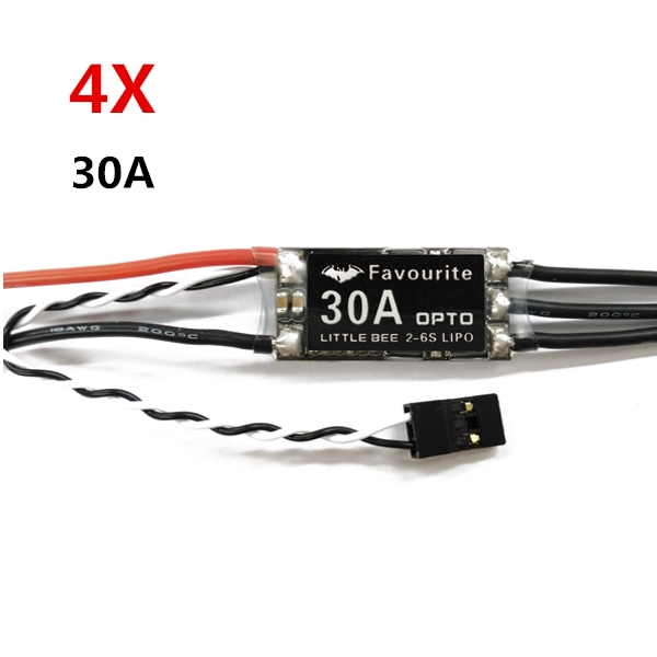 4X FVT LittleBee 30A ESC 2-6S BLHeli Supports OneShot125 For RC Multirotors