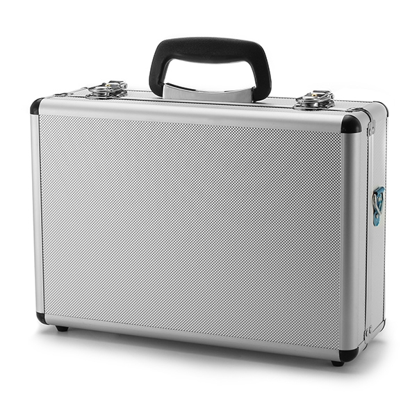 Silver Aluminum Transmitter Box Carrying Case 35cmx23cmx12cm