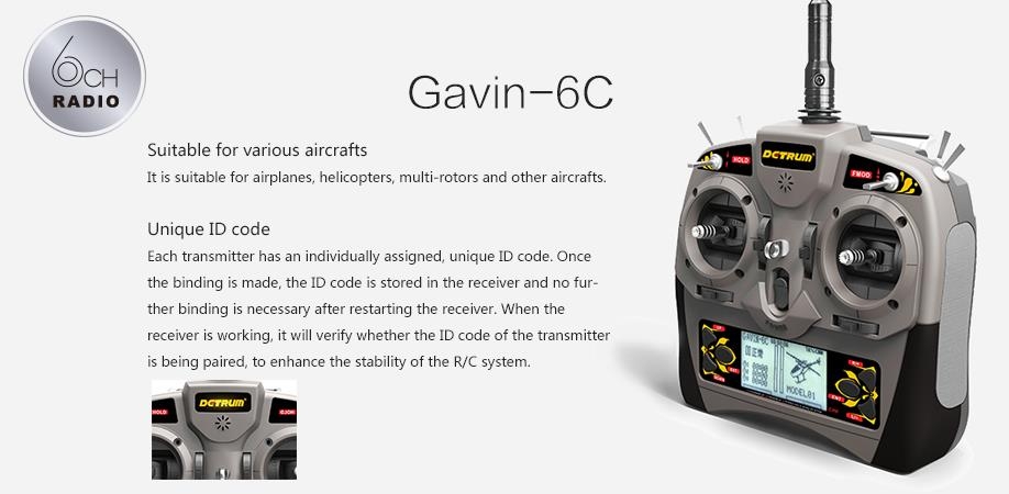 Dynam Detrum GAVIN-6C 2.4G 6CH DSSS Transmitter With RXC7 Receiver