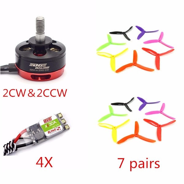 SunnySky Edge Racing R2204-2300KV CW/CCW Motor DYS XS 30A ESC Kingkong 5050 3-blade Propeller Combo