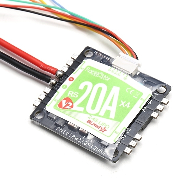 Racerstar RS20Ax4 V2 20A BB2 48MHz Blheli_S 2-4S Opto Oneshot42 Multishot 4 in 1 ESC for FPV Racer