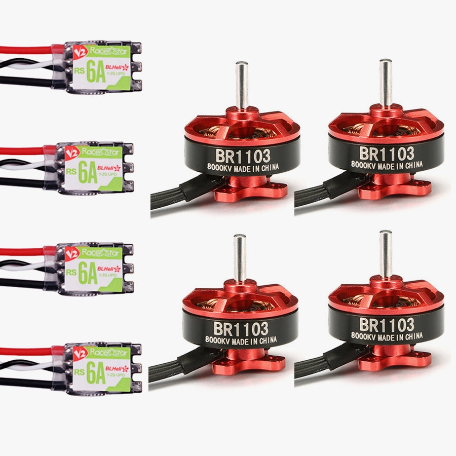 Racerstar Racing Edition 1103 BR1103 8000KV 1S Brushless Motor + RS6A V2 BB2 Blheli_S 6A 1-2S ESC