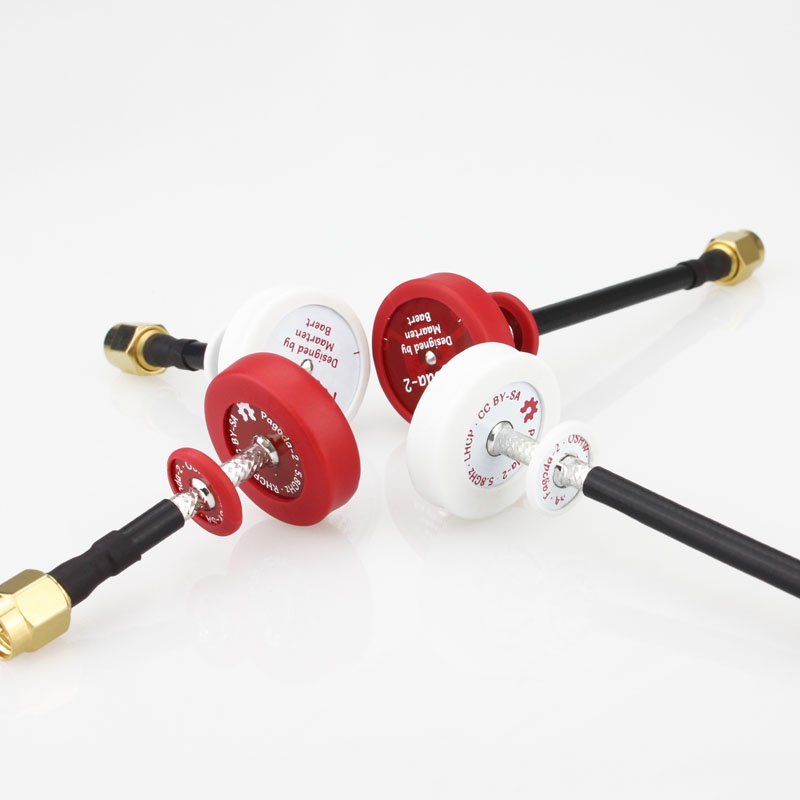 2 PCS Emax Pagoda 2 5.8G 50mm/80mm 5cm/8cm LHCP/RHCP White/Red FPV Antenna SMA 