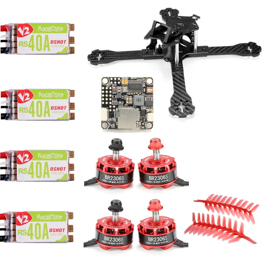 Realacc Lion210 FPV Racing X Frame w/ Racerstar BR2306S 2400KV Motor RS40A V2 BLHELI_S 5048 Prop F4 