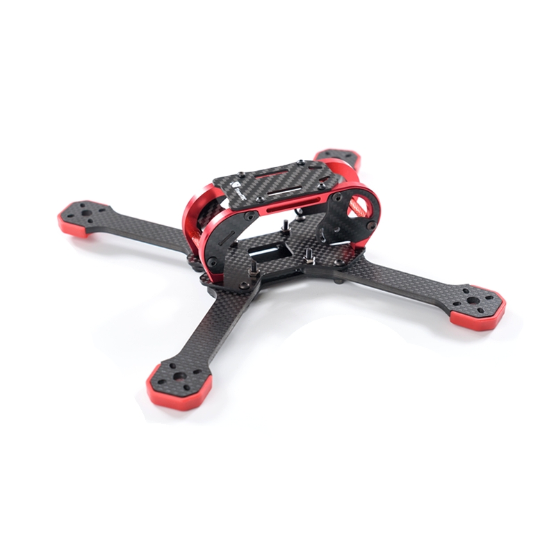 TransTEC Fatty 218mm 4mm 3K Carbon Fiber FPV Racing Frame Kit 108g Red