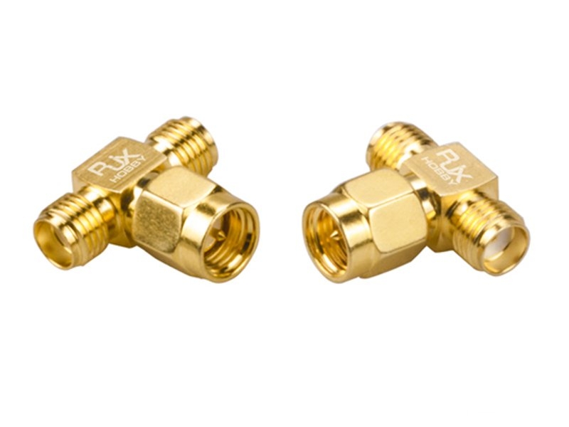 2PCS RJX Hobby RJX2253 SMA Male Plug To Dual SMA Female T-type RF Coaxial Adapter Connector