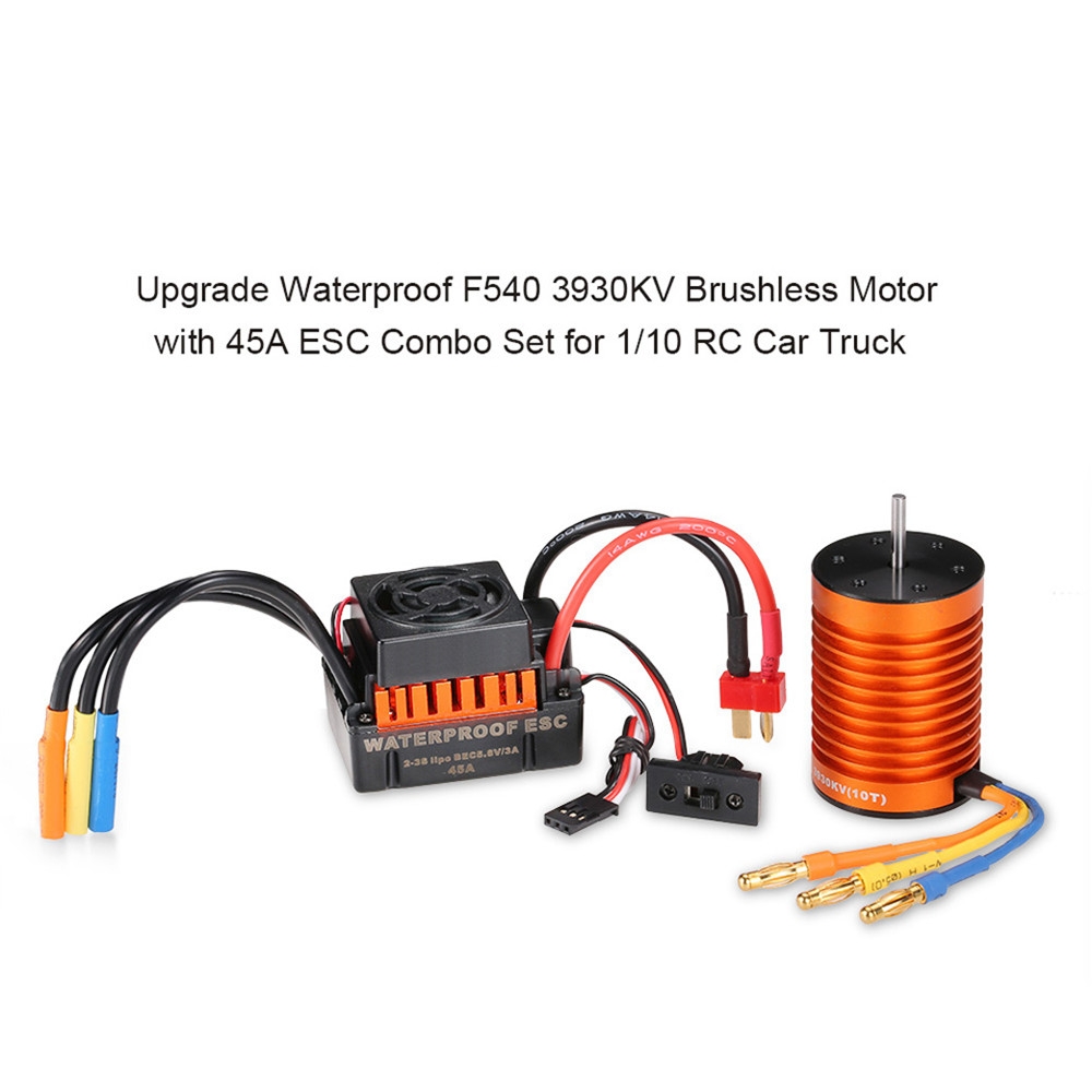 Surpass Hobby Waterproof F540 3930KV Brushless Motor +45A ESC For 1/10 Rc Car Parts