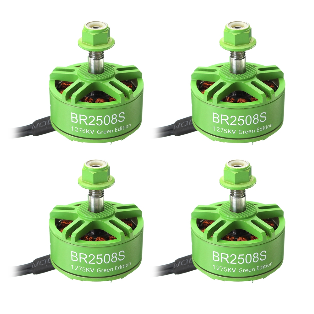 4X Racerstar 2508 BR2508S Green Edition 1275KV 4-6S Brushless Motor For FPV Racing RC Drone