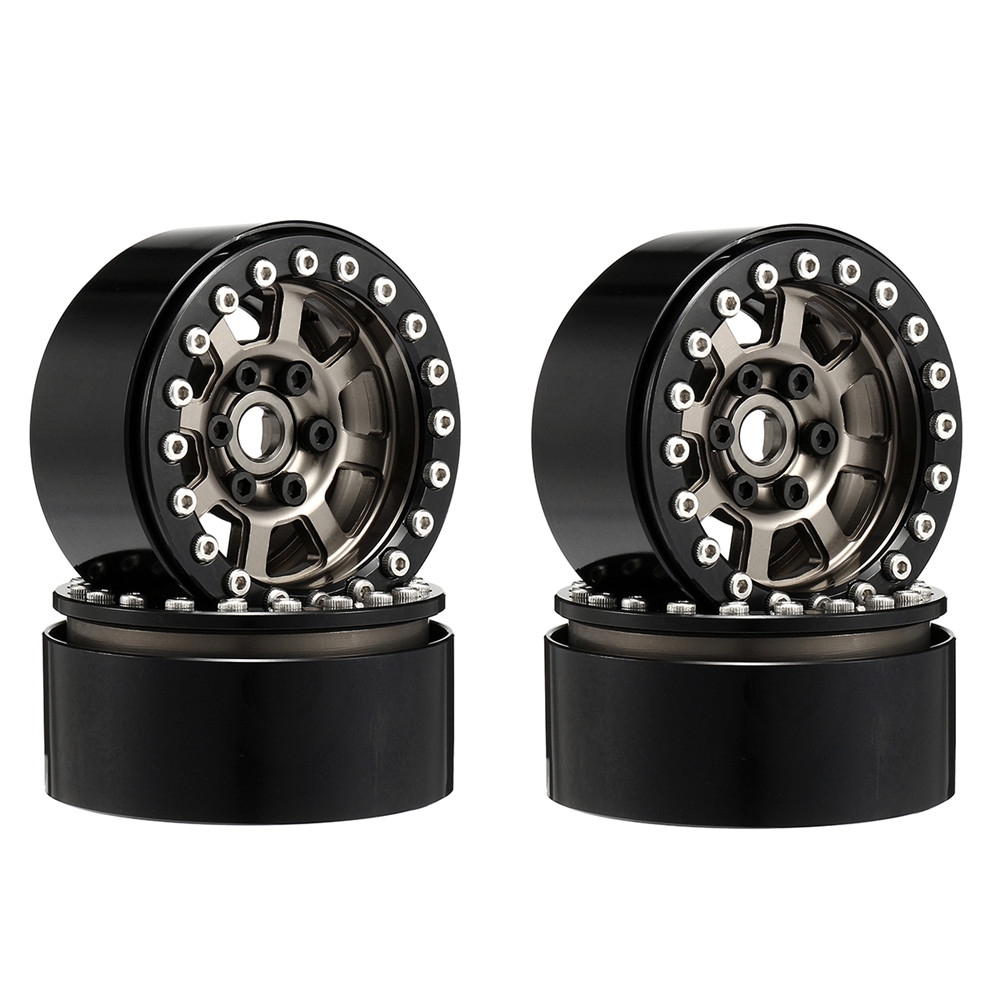 4PC 1.9 Inch Alloy Beadlock Wheel Rim For 1/10 RC Car Crawler Axial 90046 SCX10 Tamiya CC01