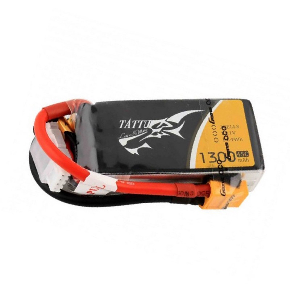 Gens Tattu 11.1V 1300mAh 45C 3S1P Lipo Battery With XT60 Plug For RC FPV