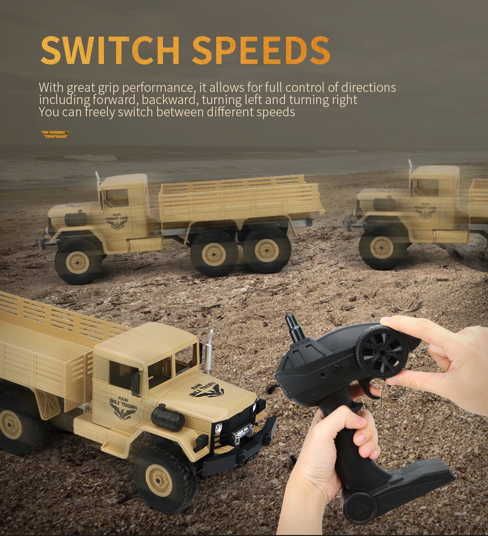 JJRC Q63 1/16 2.4G 6WD Off-Road Military Truck Crawler RC Car