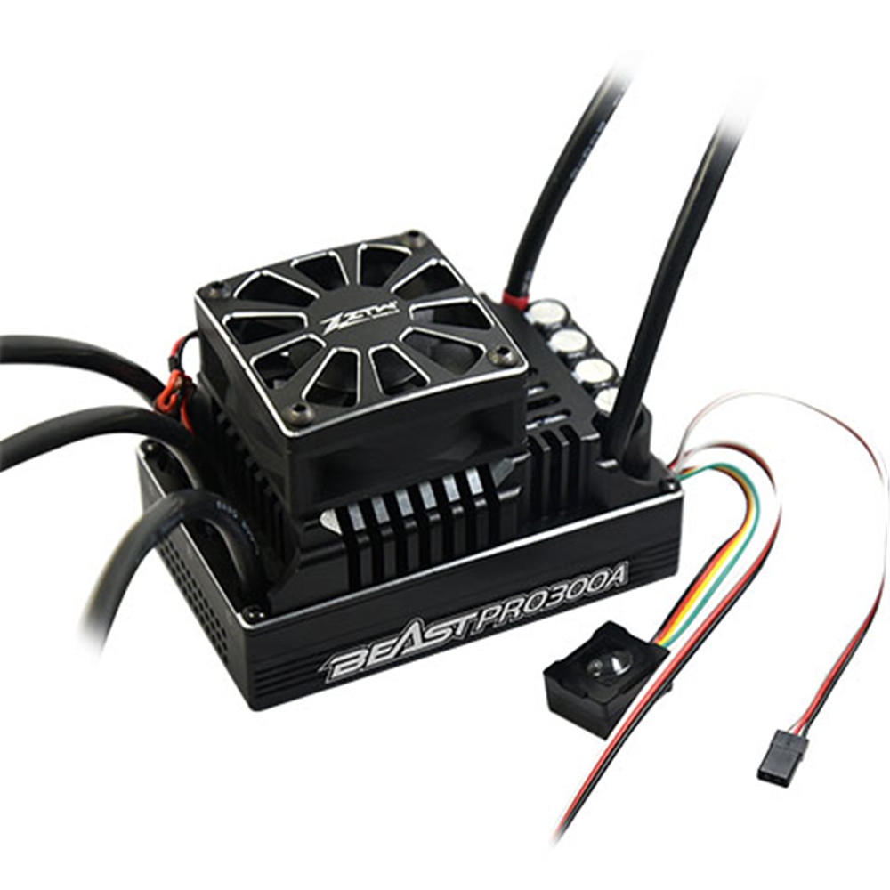 ZTW Beast Pro 300A Full Waterproof ESC 6-12S Lipo W/ Double Fan for 1/5 Buggy Truck Rc Car Parts