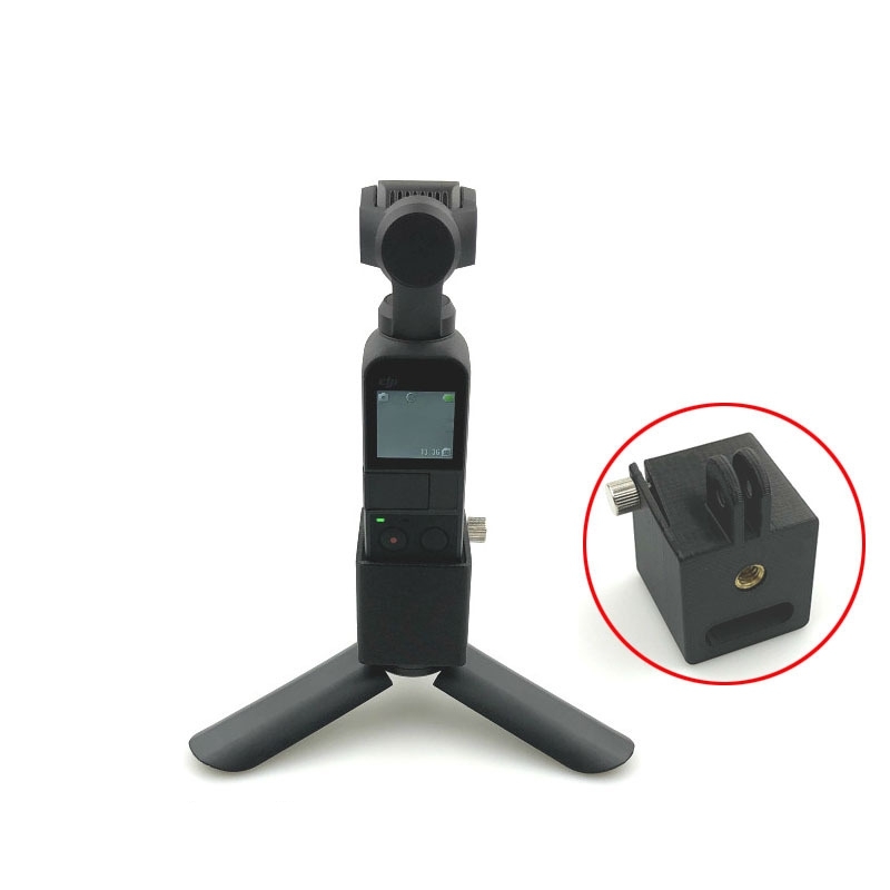 Multi-functional Mount Adatper 1/4 inch Base Bracket + Mini Plastic Tripod 3cm For DJI OSMO Pocket GoPro Accessories