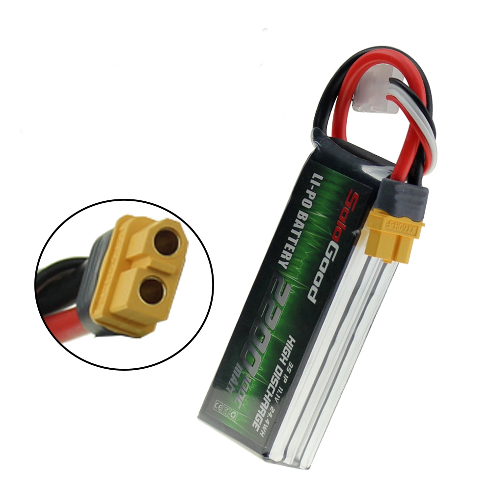 Soldgood 11.1V 2200mAh 100C 3S Lipo Battery XT30 Plug 101*33*25mm