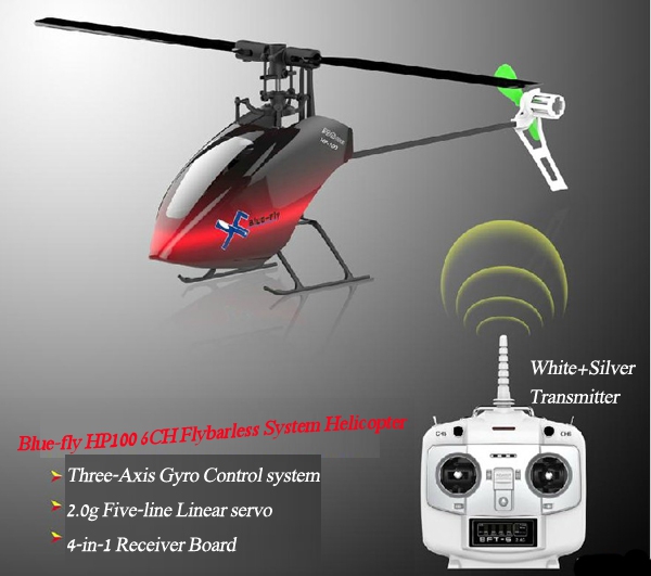 Blue-fly HP100 6CH Three-Axis Flybarless System Helicopter RTF