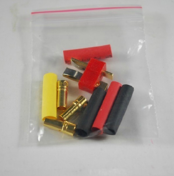 1X T Plug 3X Banana Plugs 5X Heat Shrink Tubings for ESC