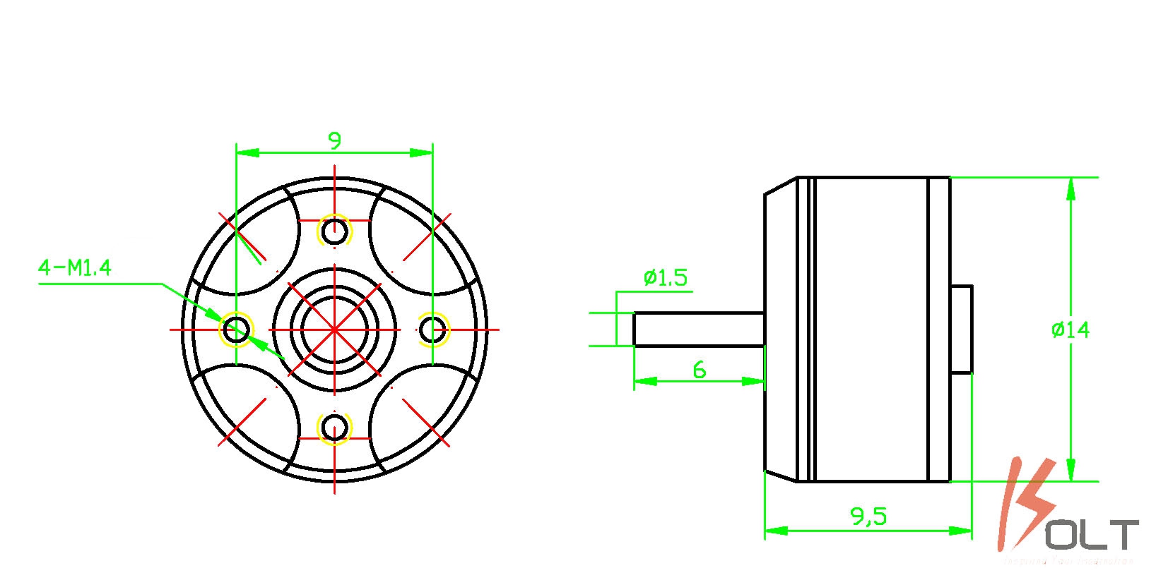 Bolt Walkera Mini / Genius CP A120 Brushless Main Motor 