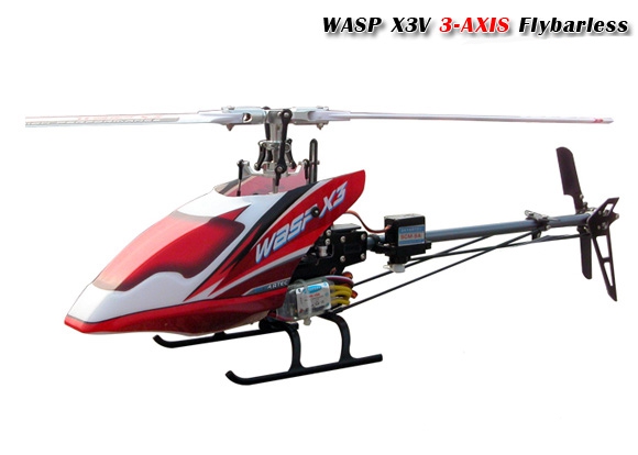 Skyartec Wasp X3V 2.4GHz 6CH 3-AXIS Flybarless LCD RC Helicopter BNF