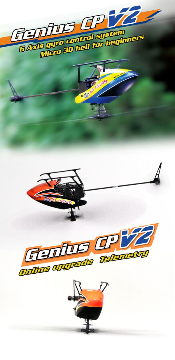 Walkera New Genius CP V2 3D Remote Control RC Helicopter BNF