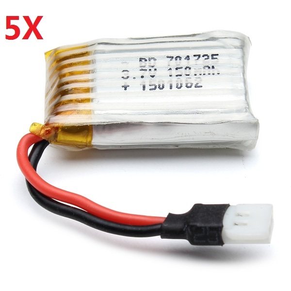 5X 3.7V 150mAh Lipo Battery for Eachine H8 Mini RC Quadcopter