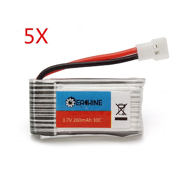 5PCS Eachine H8 Mini H8 3D Battery 3.7V 260mAh RC Quadcopter Spare Parts