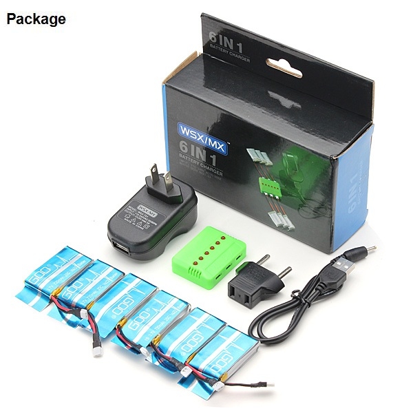 6 IN 1 Battery Package 3.7V 720mAh 25C Battery for WLtoys V931