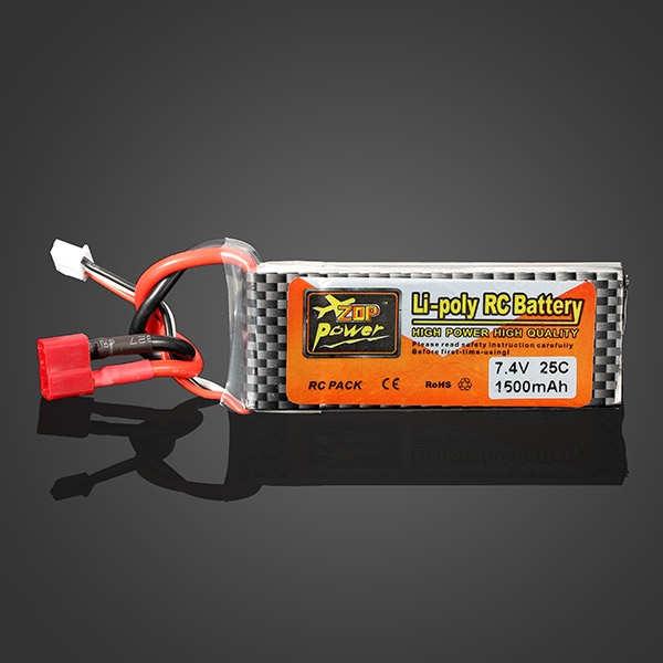 ZOP Power 7.4V 1500mAh 25C Lipo Battery T Plug